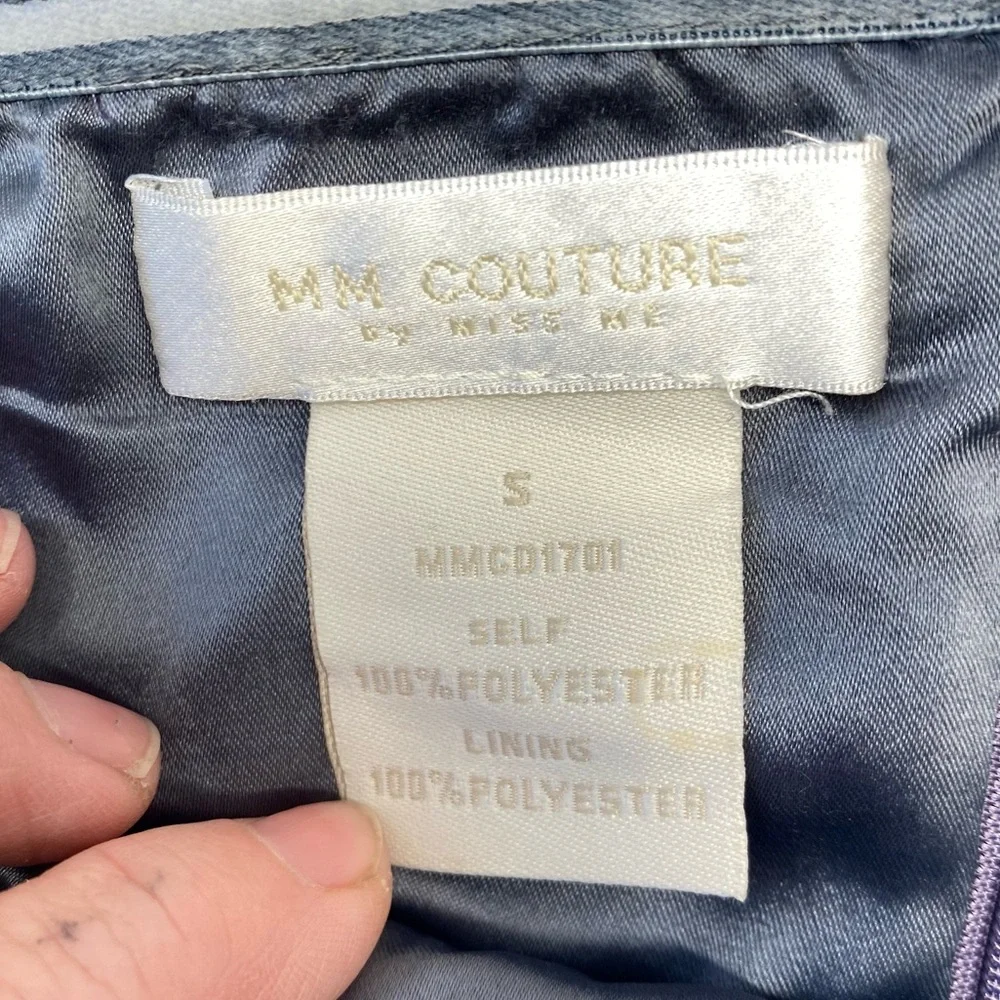 MM Couture by Miss Me Lavender Draped Sweetheart Neck Formal Dress size small - Picture 7 of 12